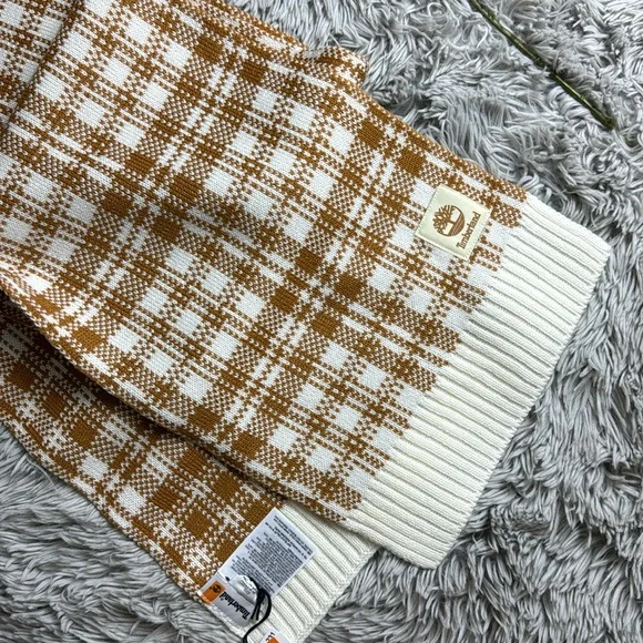 NWT Timberland tan/brown buffalo plaid scarf - Picture 5 of 7